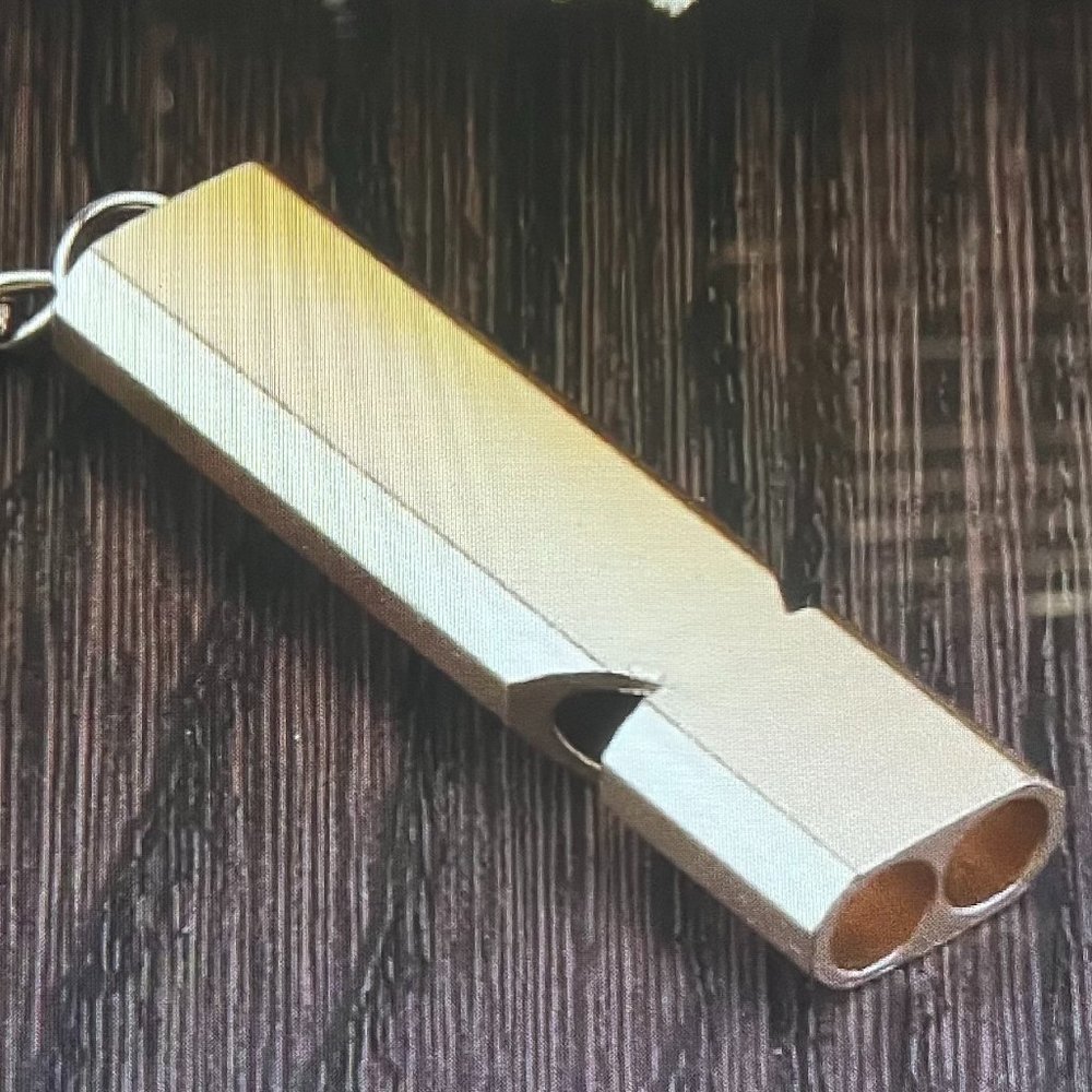 Gold Survival Whistle Keychain